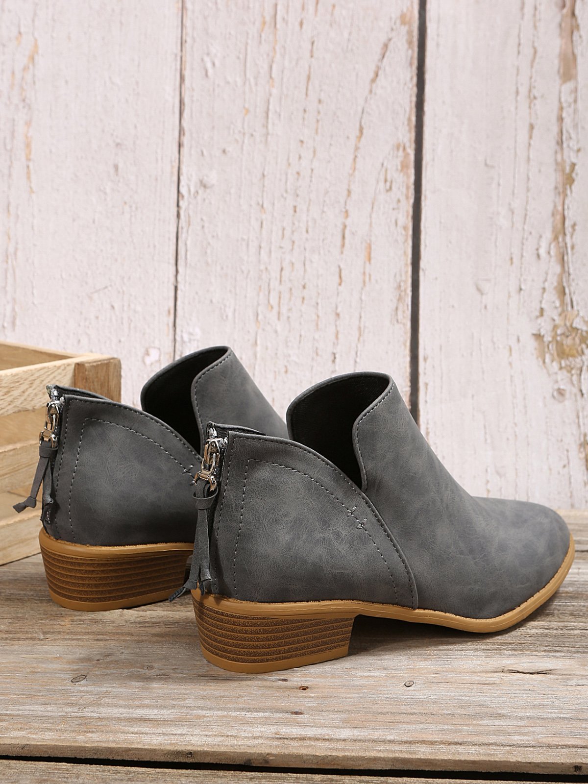 Olive Green Simple Commuter Casual Ankle Boots