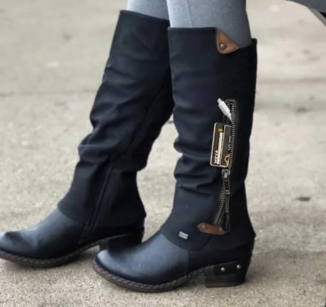 Casual Block Heel Fall Boots