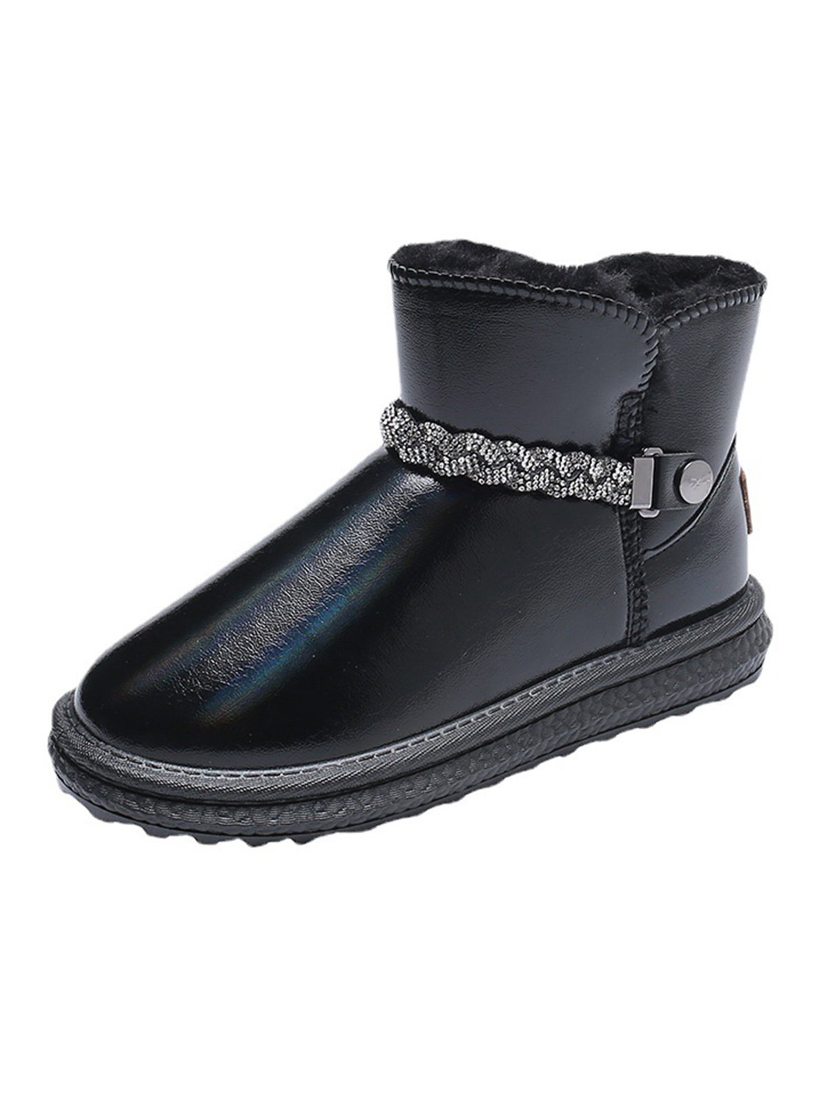 Rhinestone Chain Waterproof Snow Boots