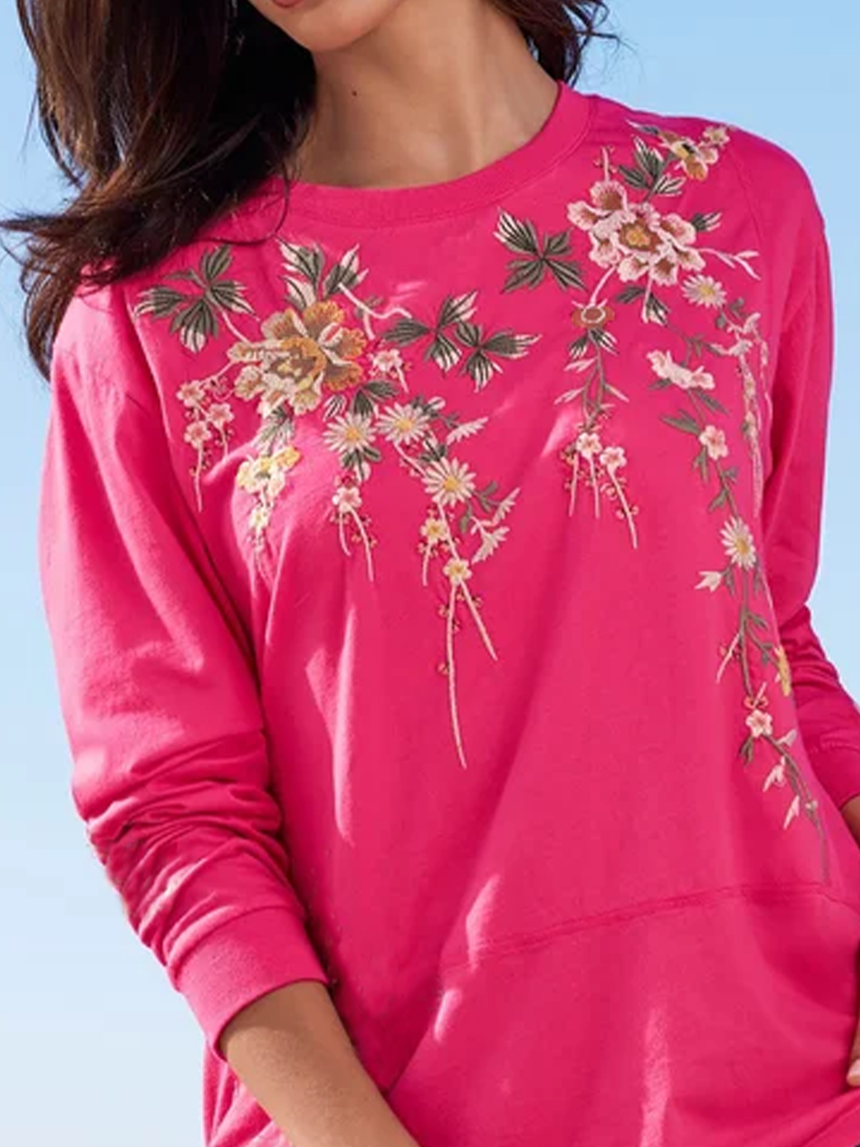 Embroidery Floral Casual T-Shirt