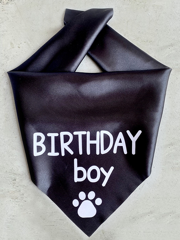 Pet birthday print bib