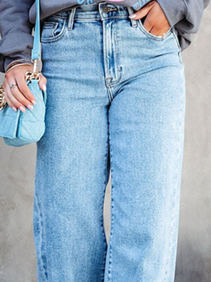 Casual Regular Fit Denim Plain Jeans