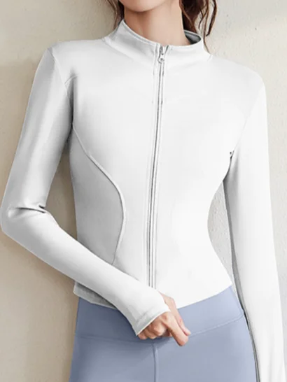 Plain Quick Dry Sports Zipper Yoga & Fitness