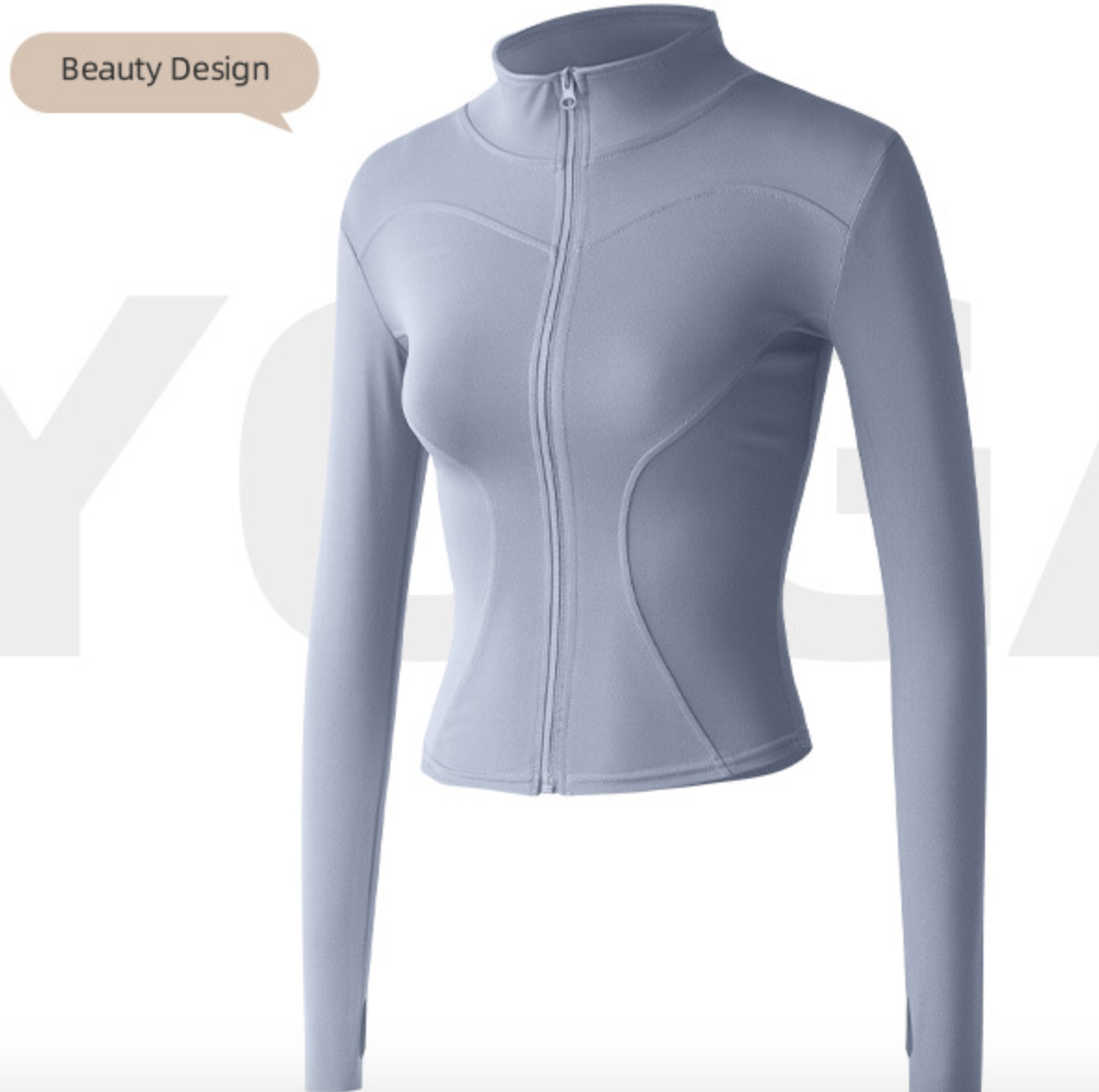 Plain Quick Dry Sports Zipper Yoga & Fitness