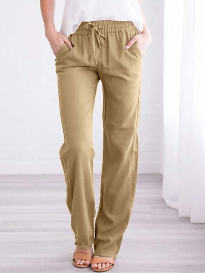 Loose Casual Solid Trousers