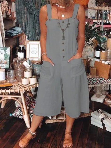 Plain Casual Loose Jumpsuits&rompers