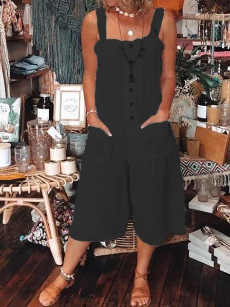 Plain Casual Loose Jumpsuits&rompers