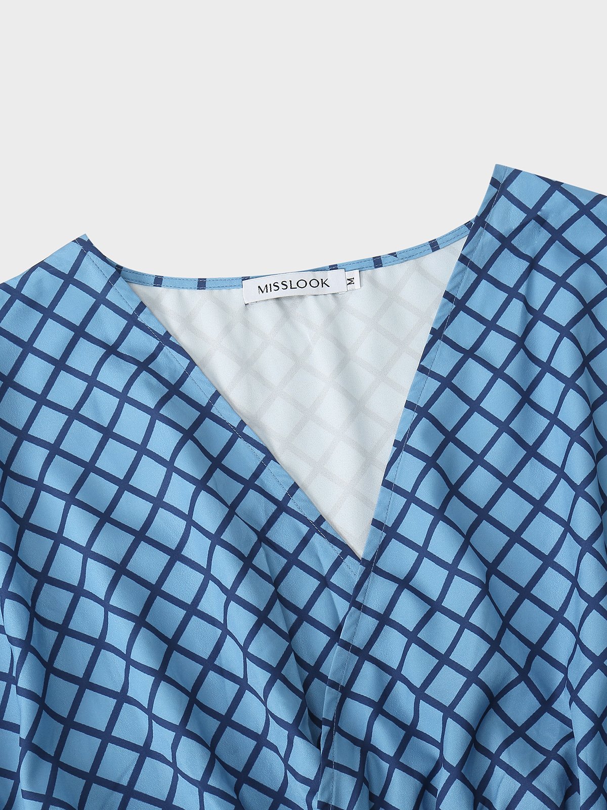 Deep V Geometric Polyester Fibre Boho Dress