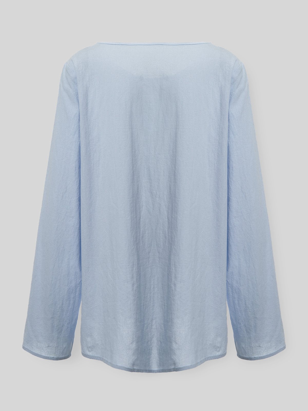 Boho Crew Neck Cotton-Blend Blouses