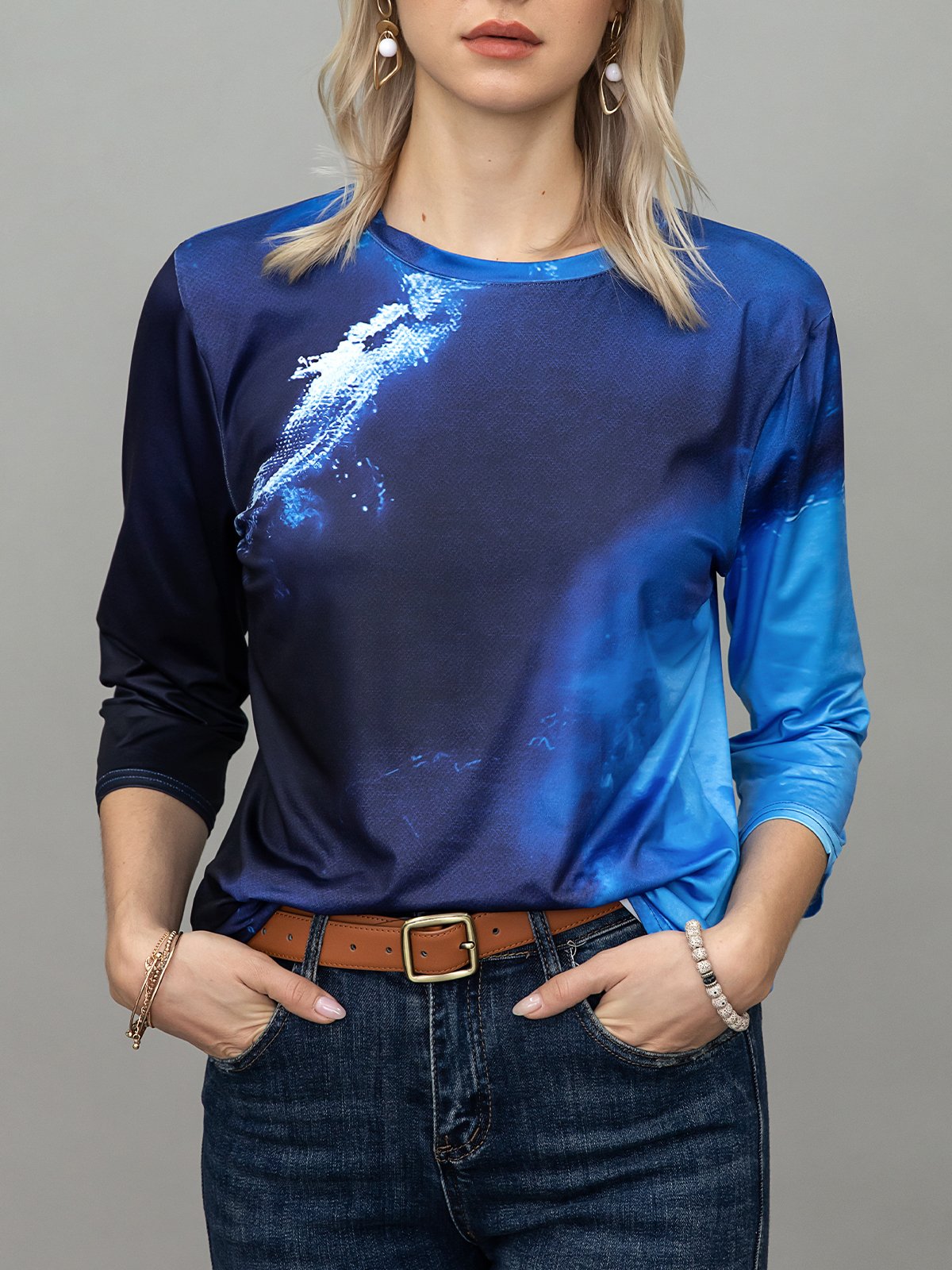 Vacation Slim Fit Printed Sweatshirt &pullover