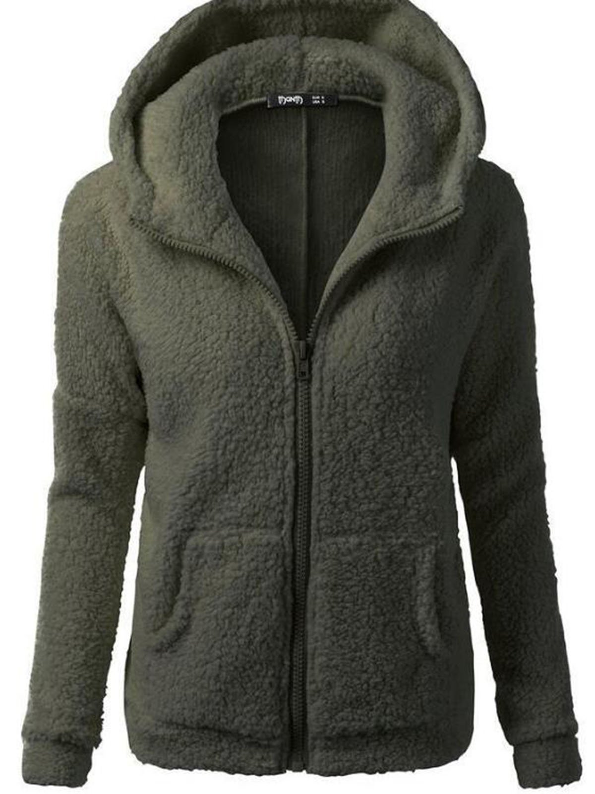 Casual Long Sleeve Hooded Coat