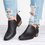 Pu Chunky Heel Zipper Pumps
