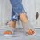 Comfy Sole Slip On Sandals Elastic Textile Splicing Sandals