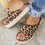 Women Plus Size Peep Toe Platform Sandals Slip-On Slippers