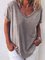 Short Sleeve Paneled Cotton V Neck Casual T-Shirts