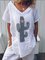 Casual Short Sleeve V Neck Printed Shirts