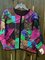 Multicolor Crew Neck Long Sleeve Abstract Statement Tops