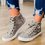 Women Casual Flat Heel Lace-Up Zipper Comfy Sneakers