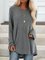 Casual Cotton Crew Neck Solid Shirts & Tops