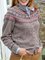Long Sleeve Knitted Color-Block Geometric Outerwear