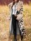 Multicolor Patchwork Shawl Collar Long Sleeve Outerwear