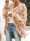 Women Casual Fringed Polyester Plus Size Coat