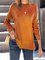Orange Casual Long Sleeve plus size Sweater