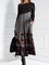 Women Abstract Long Sleeve Cotton-Blend Dresses