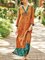 Orange Boho Abstract 3/4 Sleeve Dresses