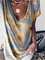 Gray Abstract Casual Cotton-Blend Shirts & Tops