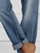 Blue Denim Simple Solid Pockets Pants