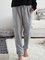 Gray Simple Cotton Solid Pockets Pants