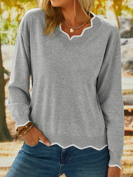 Solid Loose Fit Women Pullover Jumper