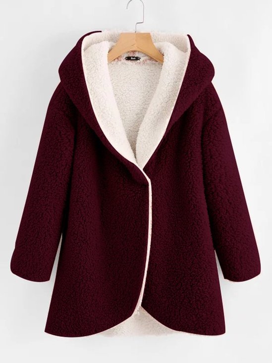 Hoodie Long Sleeve Patchwork Casual Coats