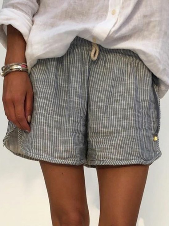 Casual Striped Loose Shorts