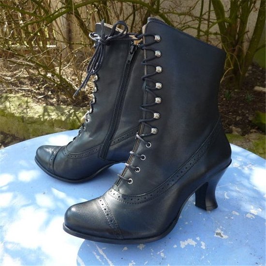 Women Casual Low Heel Zipper Pu Boots