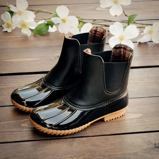 Women Two-Tone Duck Boots