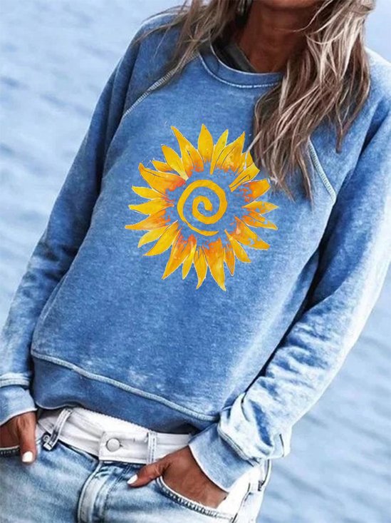 Loose Crew Neck Vintage Causal Top
