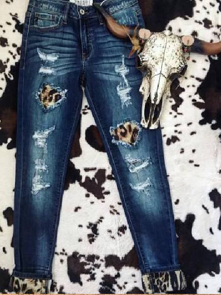 Leopard Loose Casual Denim&jeans