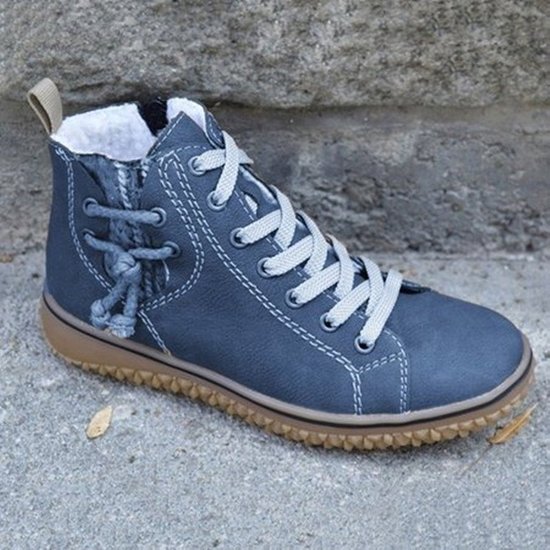 Women's zipper plus velvet casual boots