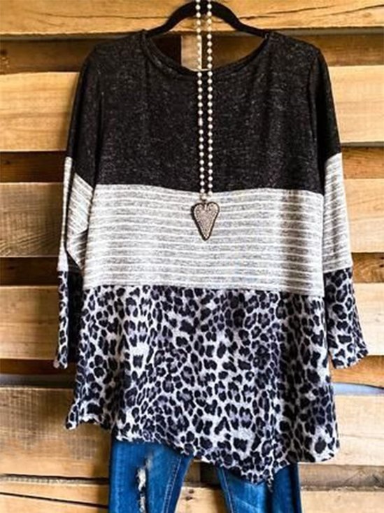 Vintage Cotton-Blend Loose Striped Sweatshirt &pullover