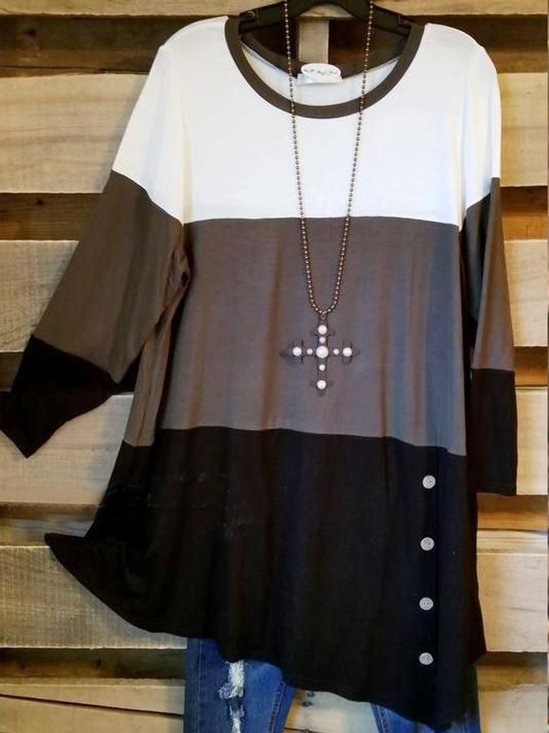 Casual Solid Cotton-Blend Sweatshirt &pullover