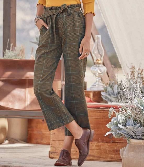 Brown Cotton-Blend Work Shift Trousers