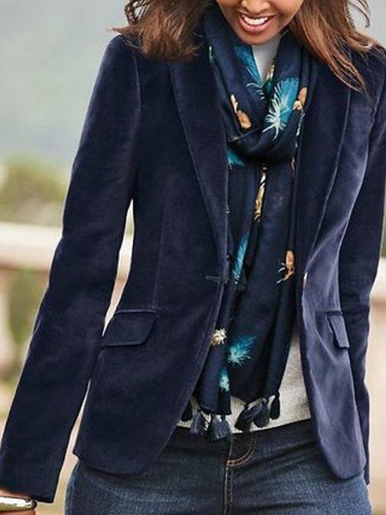 Purple Vintage Lapel Long Sleeve Jacket