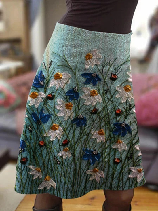 Floral Loose Casual Skirt