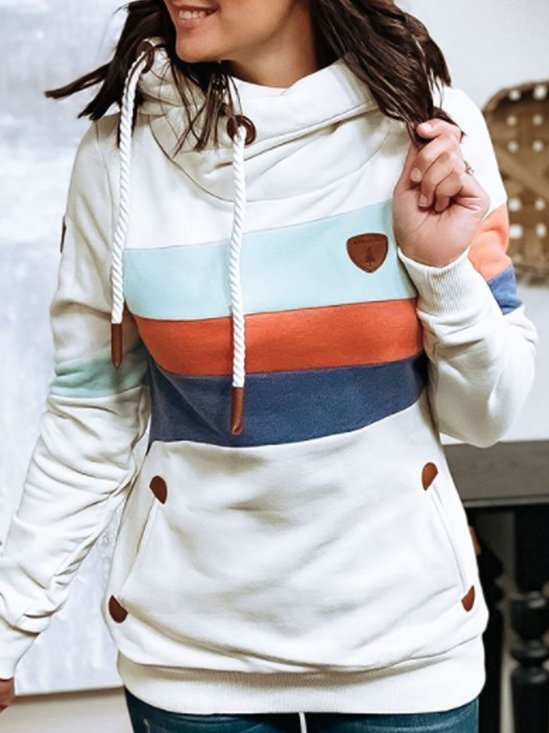 Casual Cotton-Blend Long Sleeve Sweatshirt