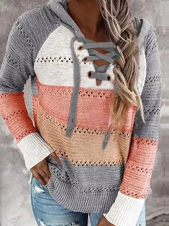 Casual Acrylic Loose Hooded Sweaters