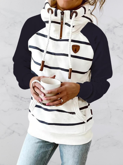 Cotton-Blend Casual Loose Hoodies & Sweatshirt