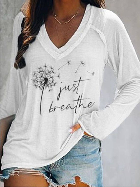 Casual V Neck Fit Top