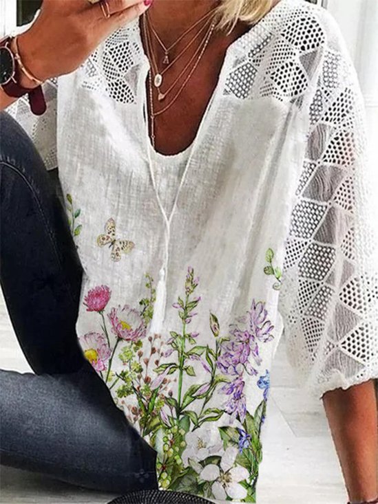 Loose V Neck Casual Auto-Clearance